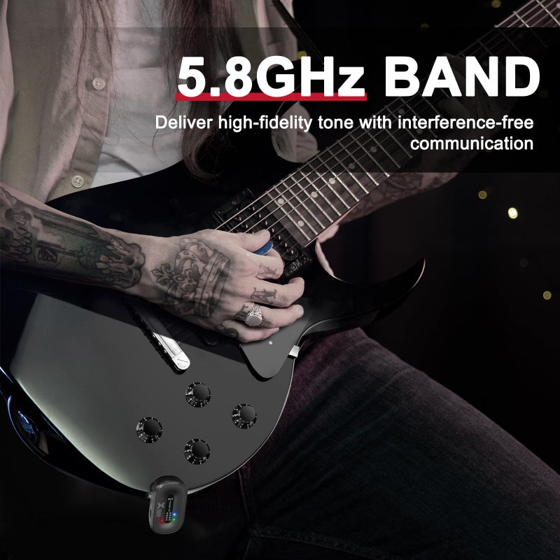 Xvive A58 Wireless Guitar System with 5.8GHz Transmitter and Receiver (Rosewood) - Image 3