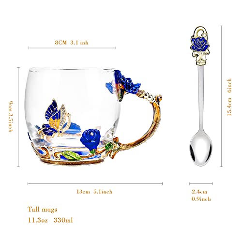 OEAGO Unique Gifts for Women Mom Coffee Mugs Gifts for Women Birthday Unique Blue Tea Cup Gifts for Women Who Have Everything Womens Gifts for Christmas - Image 2