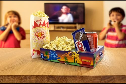 SNAPPY Movie Night Kit 18 Pcs - Burst Design Popcorn Bags (12ct) & Dinosaur Kids Movie Night Snack Trays (6ct) - Home Theater Snack Boxes Family Movie Night - Image 5