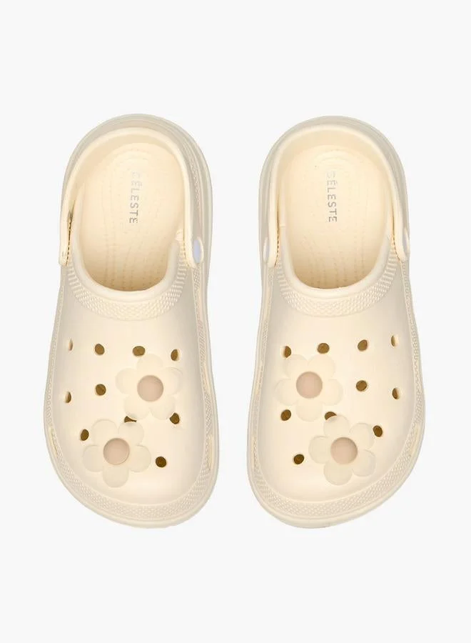 Celeste Women Floral Accent Backstrap Clogs