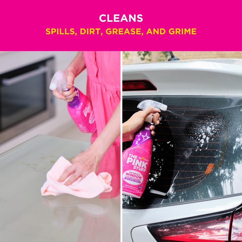 The Pink Stuff Stardrops Miracle Window and Glass Cleaner with Rose Vinegar Spray 750ml 20759 - Image 4
