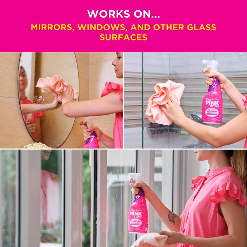 The Pink Stuff Stardrops Miracle Window and Glass Cleaner with Rose Vinegar Spray 750ml 20759 - Image 3