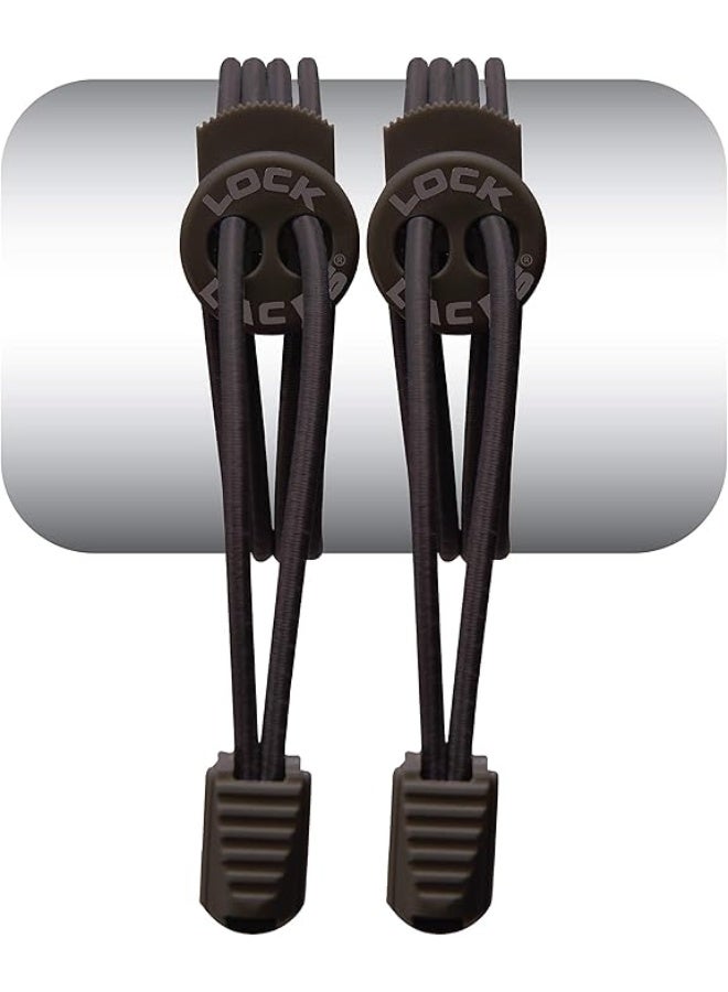 Lock Laces - Elastic No Tie Shoelaces, One Size Fits All, for Kids and Adults, Elastic No Tie Shoe Laces- Sold Black - Image 1