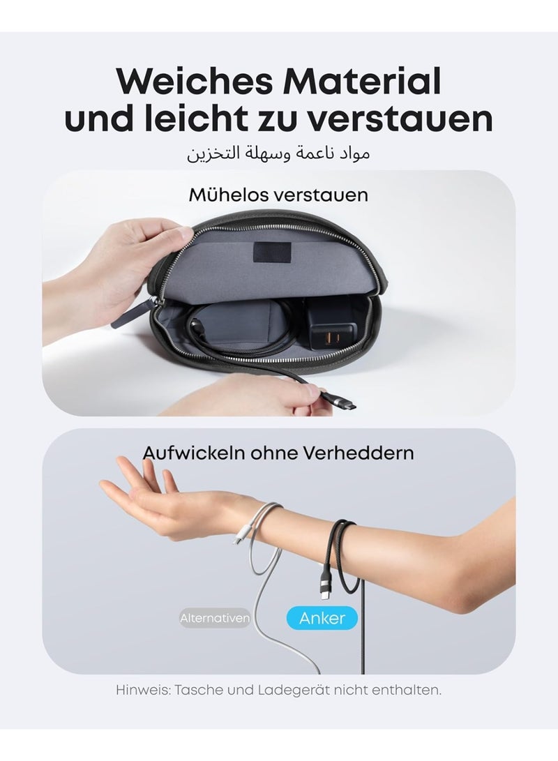 Nano USB C Cable, 240W 3 ft Flexible Multi-Color Braided Cord, Fast Charging Type C Charger for iPhone 17/17 Pro/17 Air/17 Pro Max, MacBook Pro, iPad Pro, Galaxy S24, and More(Black) - Image 2