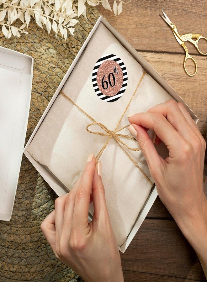 انداز بريس ملصقات شوكولاتة لامعة من أنداز برس، بتصميم ذهبي وردي صناعي، احتفالاً بمرور 60 عامًا، عيد ميلاد أو ذكرى زواج، عبوة من 240 قطعة، ليست لامعة حقيقية، زينة ملونة لحفلات القبلات - Image 3