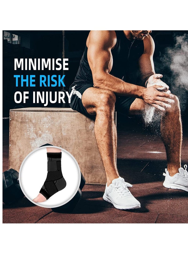 SYOSI Ankle Brace 2Pcs Achilles Plantar Fasciitis Relief Compression Sleeve Foot Brace with Support Strap Heel Protector Wrap for Tendonitis XL - Image 4