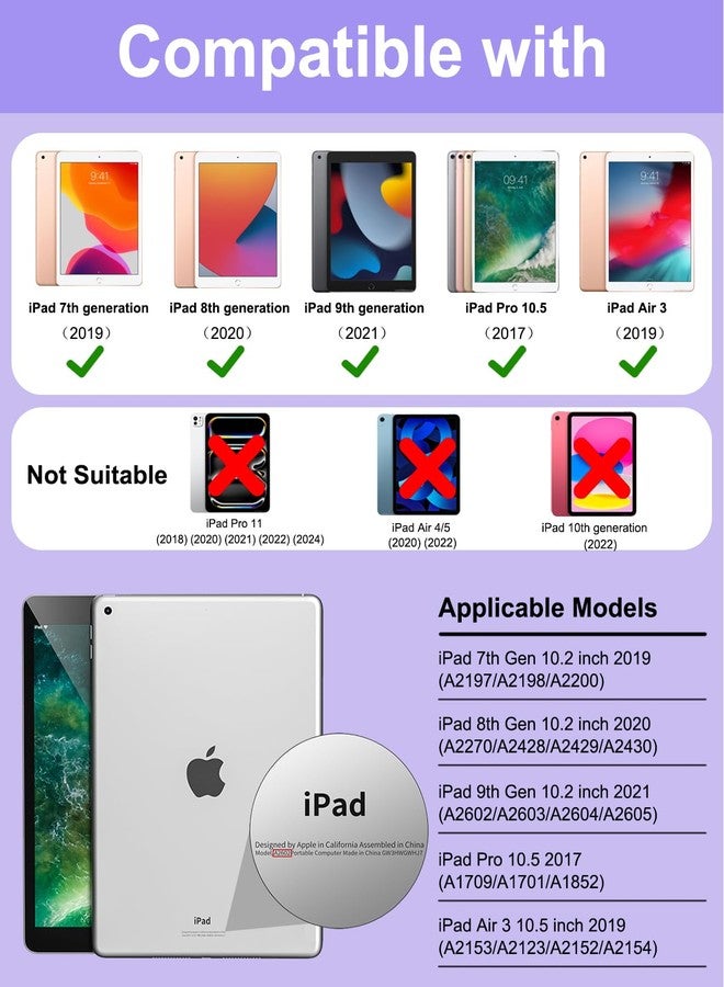 MePadKey Touchpad Keyboard Case for iPad 9th /8th/7th Generation 10.2 inch, 360 Degree Rotation Cover with Rainbow Backlit Wireless Detachable Keypad for iPad Pro 10.5/Air 3rd Gen (Purple) - Image 2