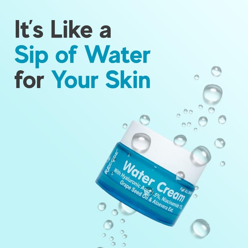 Recode Water Cream 50g Hyaluronic Acid 15 Niacinamide 1 Goodness Exacts of Aloe Vera Grape Seed Oil Mineral Oil Paraben Free - Image 3