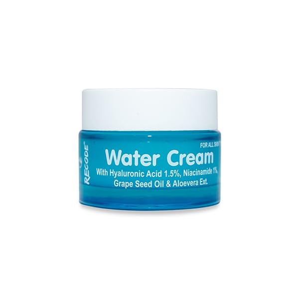 Recode Water Cream 50g Hyaluronic Acid 15 Niacinamide 1 Goodness Exacts of Aloe Vera Grape Seed Oil Mineral Oil Paraben Free - Image 2