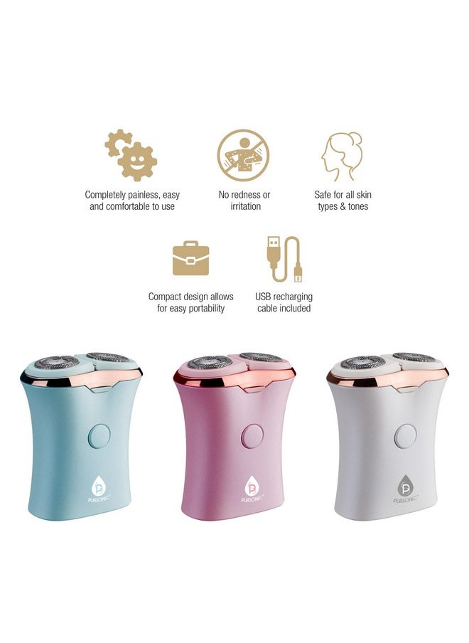 Pursonic - Ursonic Usb Rechargeable Ladies Shaver Removes Hair Instantly & Pain Free Perfect Design Is Great For Legs Bikini Arms And Ankles! (Aqua) - Image 1