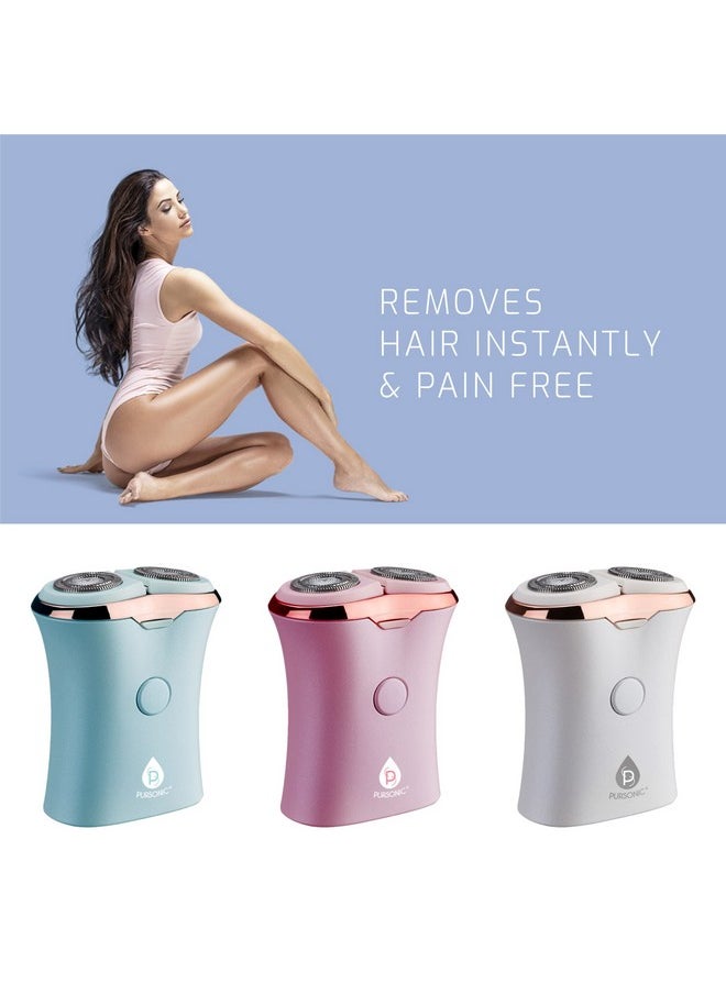 Pursonic - Ursonic Usb Rechargeable Ladies Shaver Removes Hair Instantly & Pain Free Perfect Design Is Great For Legs Bikini Arms And Ankles! (Aqua) - Image 1