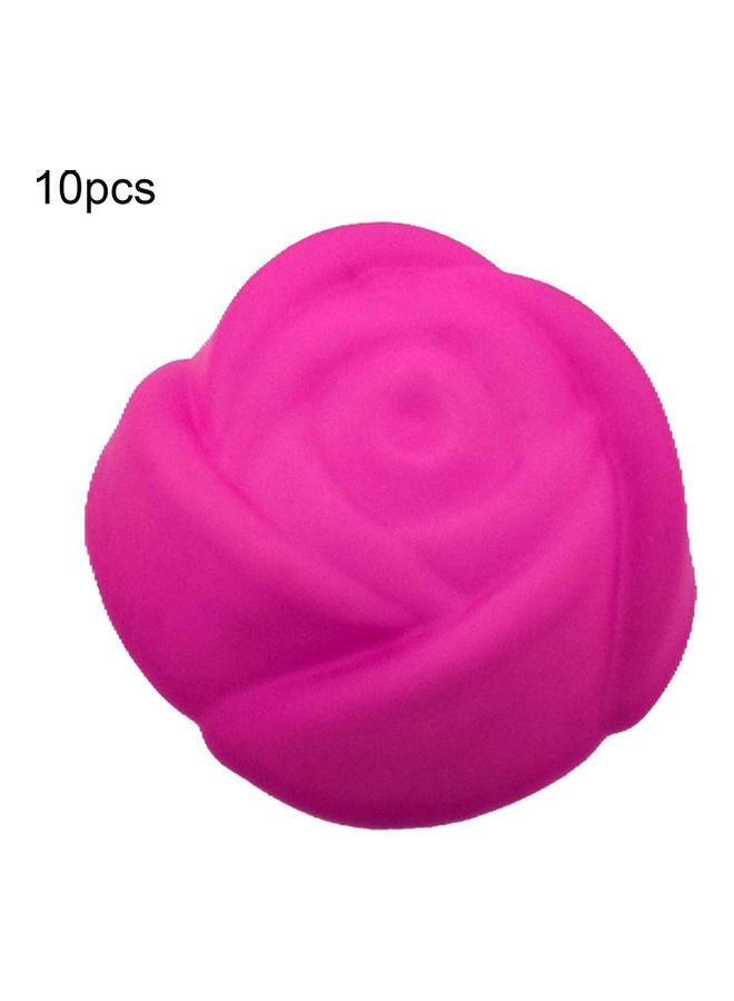 10-Piece Cake Moulds Rose Red