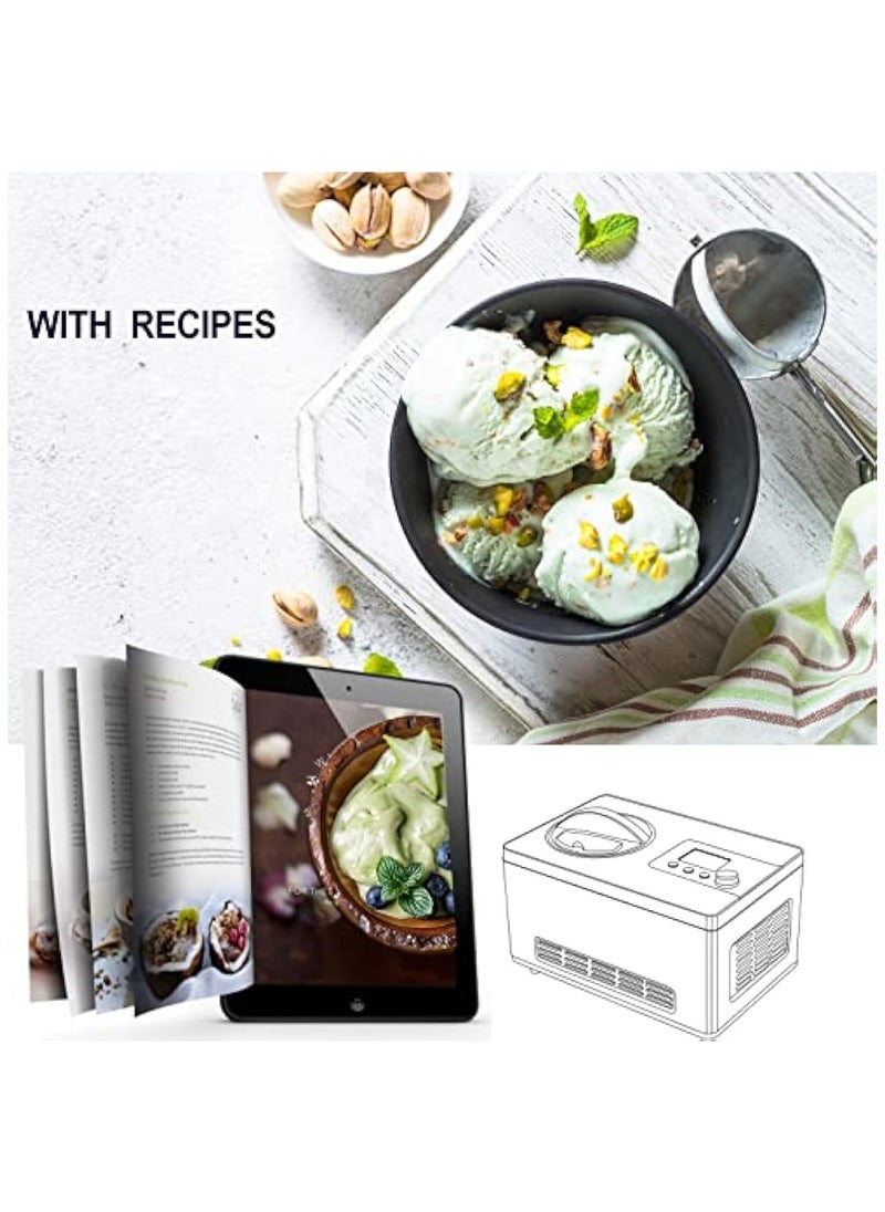 Generic - Ice Cream Maker No Pre Freezing Automatic Ice Cream Machine 2 Quart with Built In Compressor And LCD Timer For Making Ice Cream Gelato In 30 60 min - Image 1