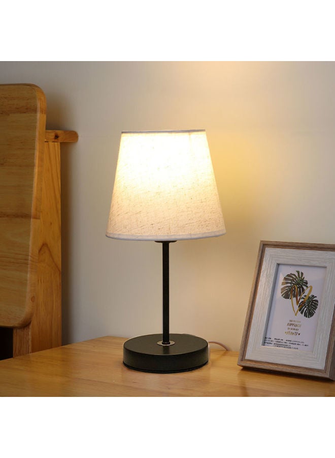 Generic Bedroom Bedside Lamp Net Red Light Girl's Heart Nordic Retro Table Lamp Decoration Ins Girl's High-value Nightlight-Color:Linen-black Small-3w-button Switch-single Color Warm Light - Image 1