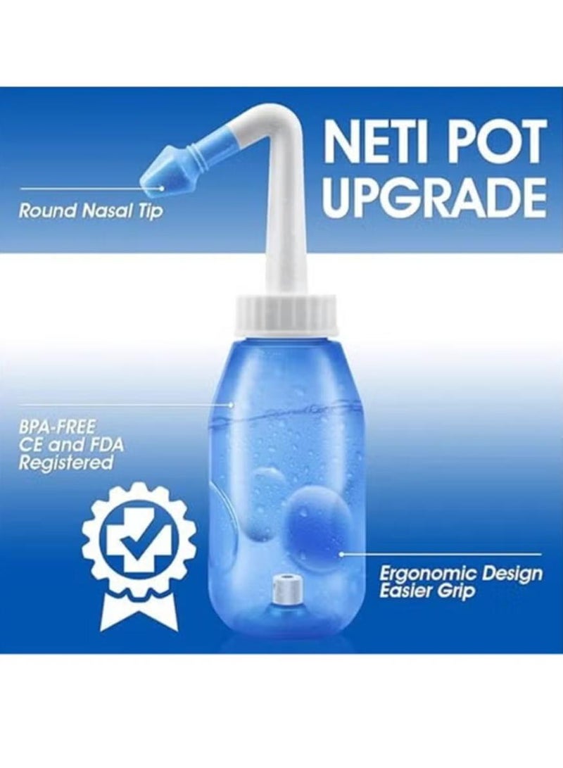 waterpulse 2-Pcs Neti Pot Sinus Rinse Nasal Wash Bottle,Nose wash Bottle Allergy Cleaner Pressure Irrigation Neti-Pot ,nose cleaner for Adult & Kid BPA Free - Image 5
