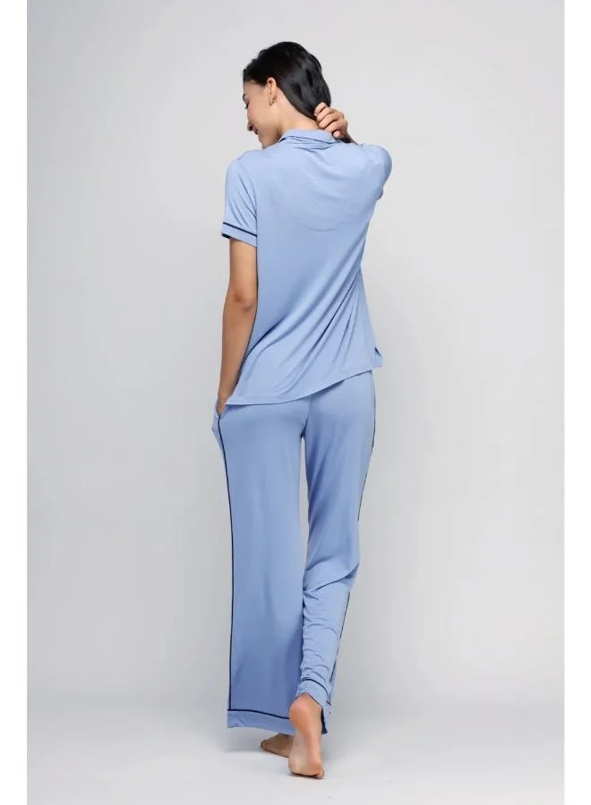 NeceSera Classic Blue Flared Pajamas