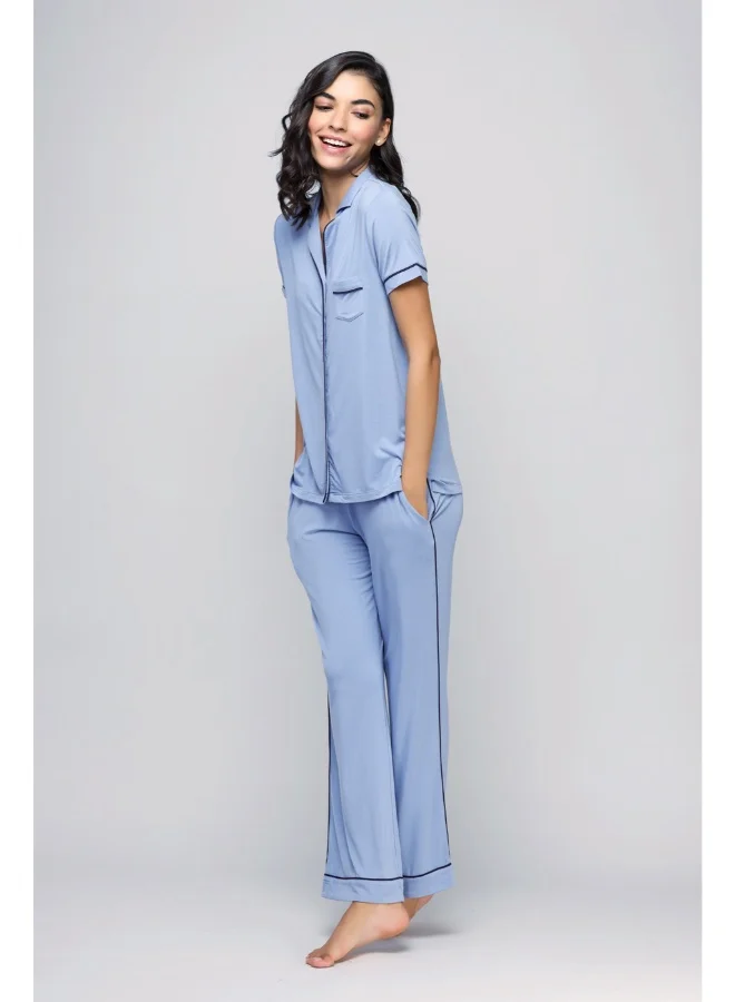 NeceSera Classic Blue Flared Pajamas