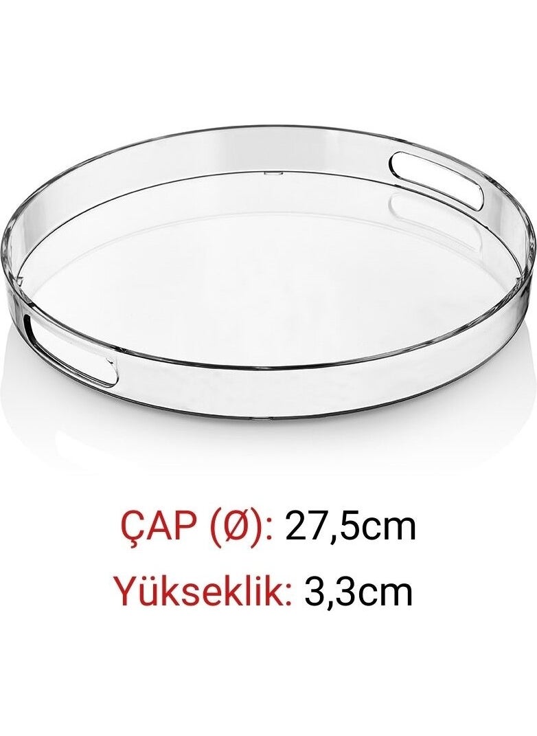 Nandy Home 2 Pieces Crystal Round Presentation Tray  - Image 3