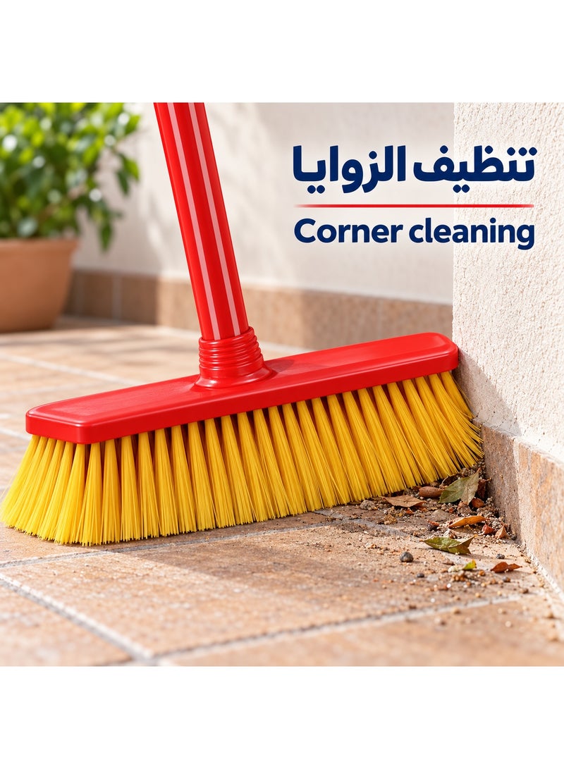 Vileda Standard Outdoor Broom for Rough Surfaces, Red and Yellow - Image 2
