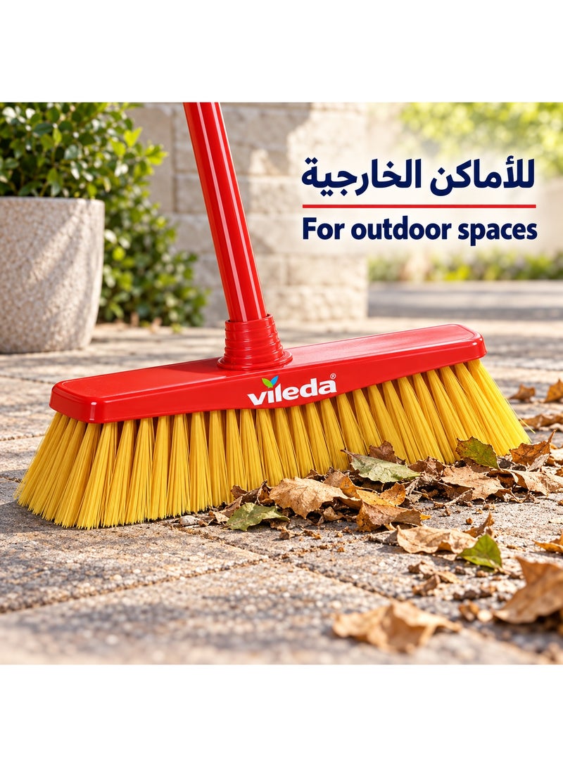 Vileda Standard Outdoor Broom for Rough Surfaces, Red and Yellow - Image 3