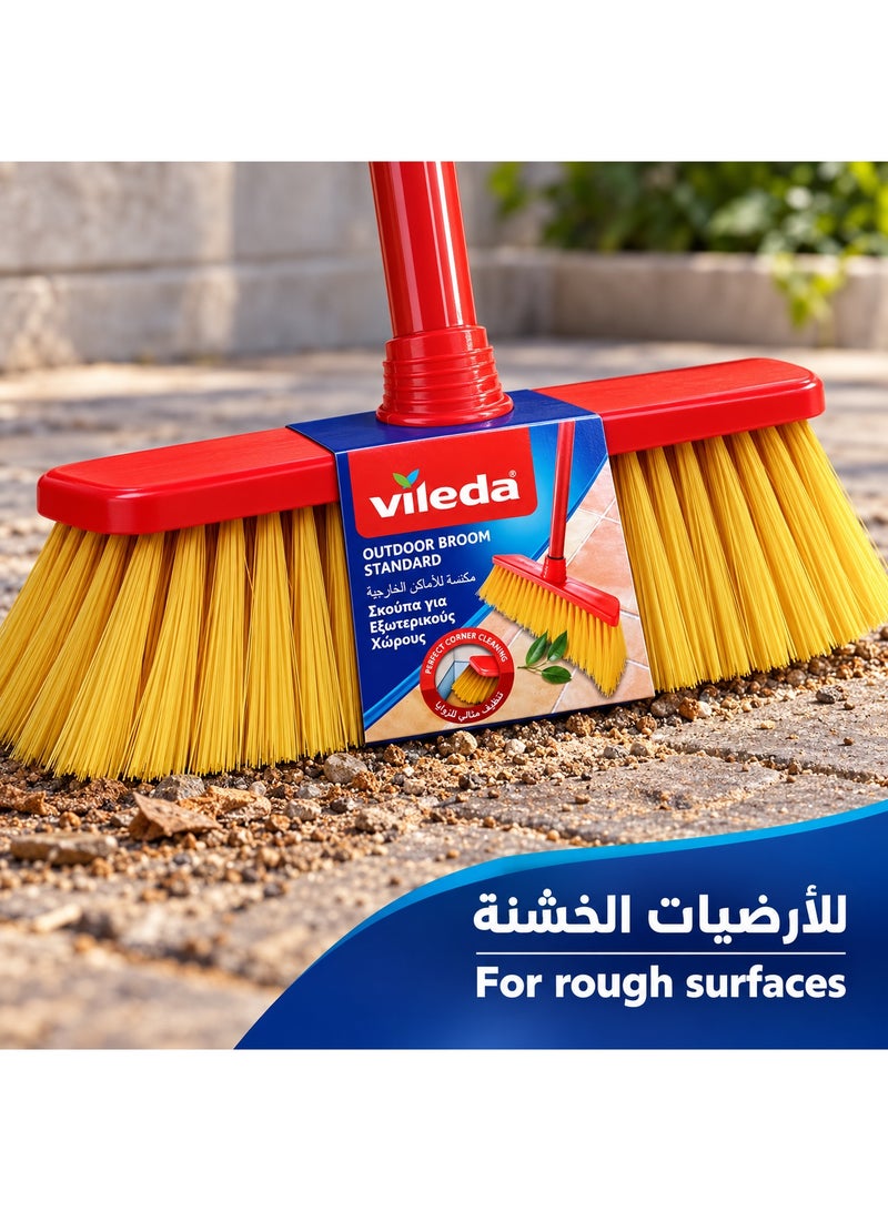 Vileda Standard Outdoor Broom for Rough Surfaces, Red and Yellow - Image 4