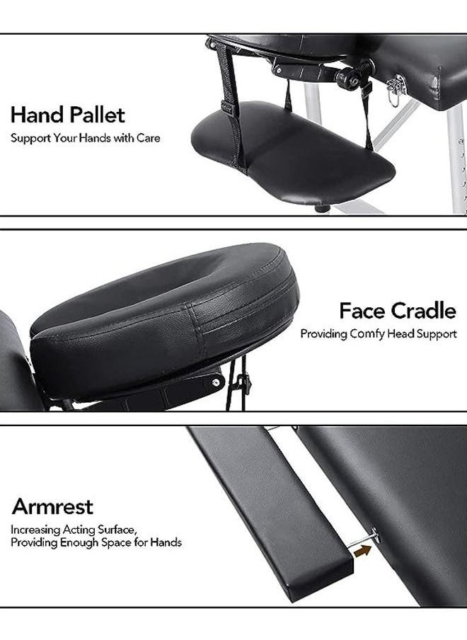 Arabest Massage Table Portable Massage Bed Lash Bed Facial Table SPA Beds Reiki Table Portable Height Adjustable Black  - Image 4