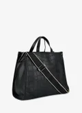 London Rag Croco Faux Leather Hand Bag in Black
