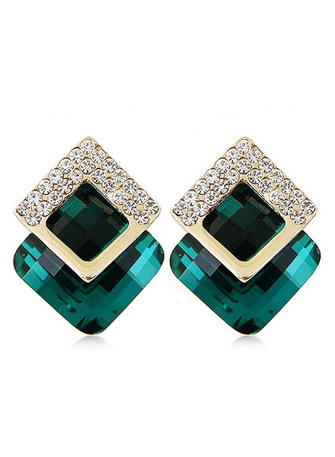 YouBella أقراط يوبلا للمجوهرات هدايا أنيقة أحدث أقراط كريستال مطلية بالذهب للفتيات والنساء (أخضر) - Image 1