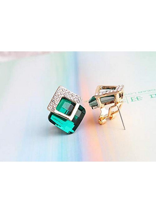 YouBella أقراط يوبلا للمجوهرات هدايا أنيقة أحدث أقراط كريستال مطلية بالذهب للفتيات والنساء (أخضر) - Image 5