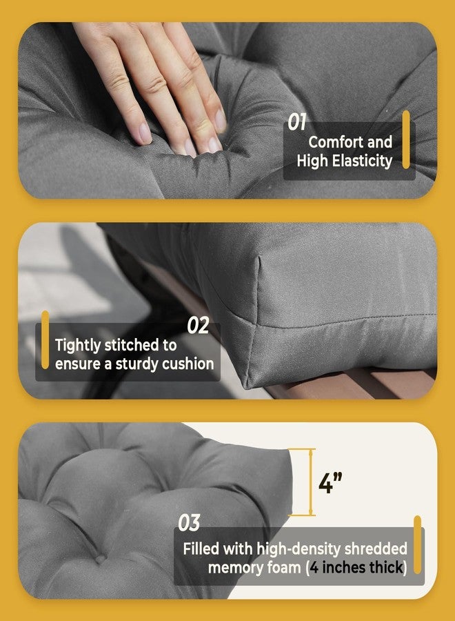 Tycdiose All Weather Wicker Chair Cushions of 3 Pieces, Waterproof Outdoor Wicker Chair Cushion for Patio Furniture Loveseat Settee Bench, 1 Loveseat and 2 U-Shaped Thickened Cushions, Grey - Image 5