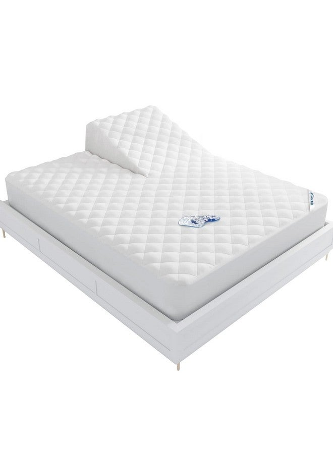 Moonsea Waterproof Split Top King Mattress Pad Protector for Adjustable Bed, 34" Top Split from Head, Noiseless, Soft Padded Matress Protector  - Image 1