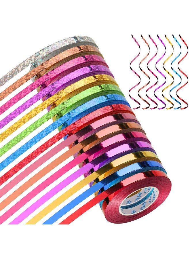 Shappy 15 Rolls Curling Ribbon, 1/5" Wide X 11 Yards Total 165 Yards Metallic Balloon String Roll For Gift Wrapping Assorted Colors Ribbons For Bows Crafts(Glossy Color) - Image 1