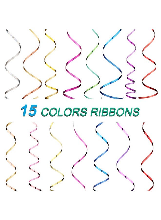 Shappy 15 Rolls Curling Ribbon, 1/5" Wide X 11 Yards Total 165 Yards Metallic Balloon String Roll For Gift Wrapping Assorted Colors Ribbons For Bows Crafts(Glossy Color) - Image 3