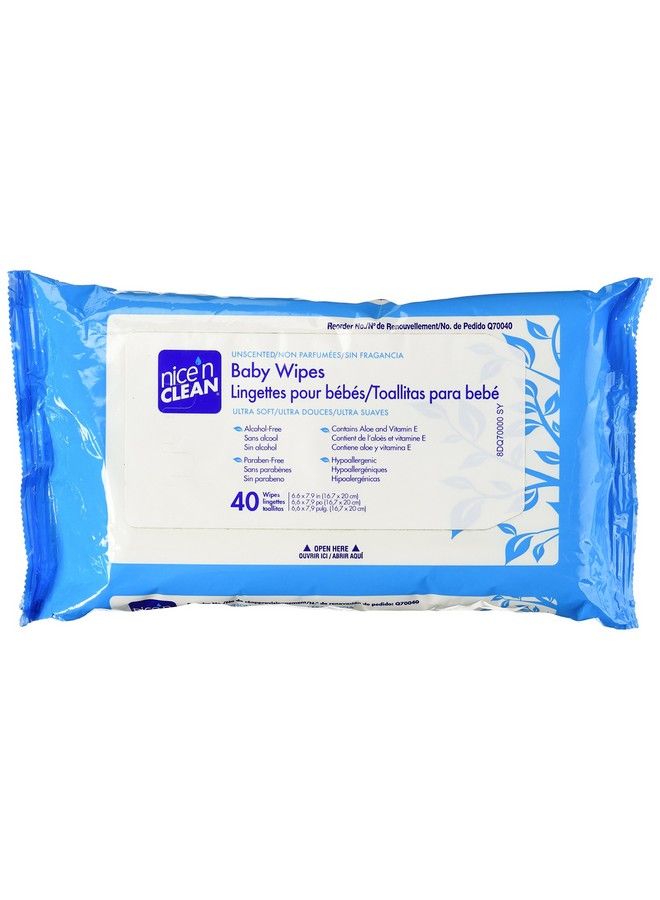 Nice 'N Clean Baby Wipes With Aloe Travel Pak Unscented Hypoallergenic 40 Wipes - Image 2