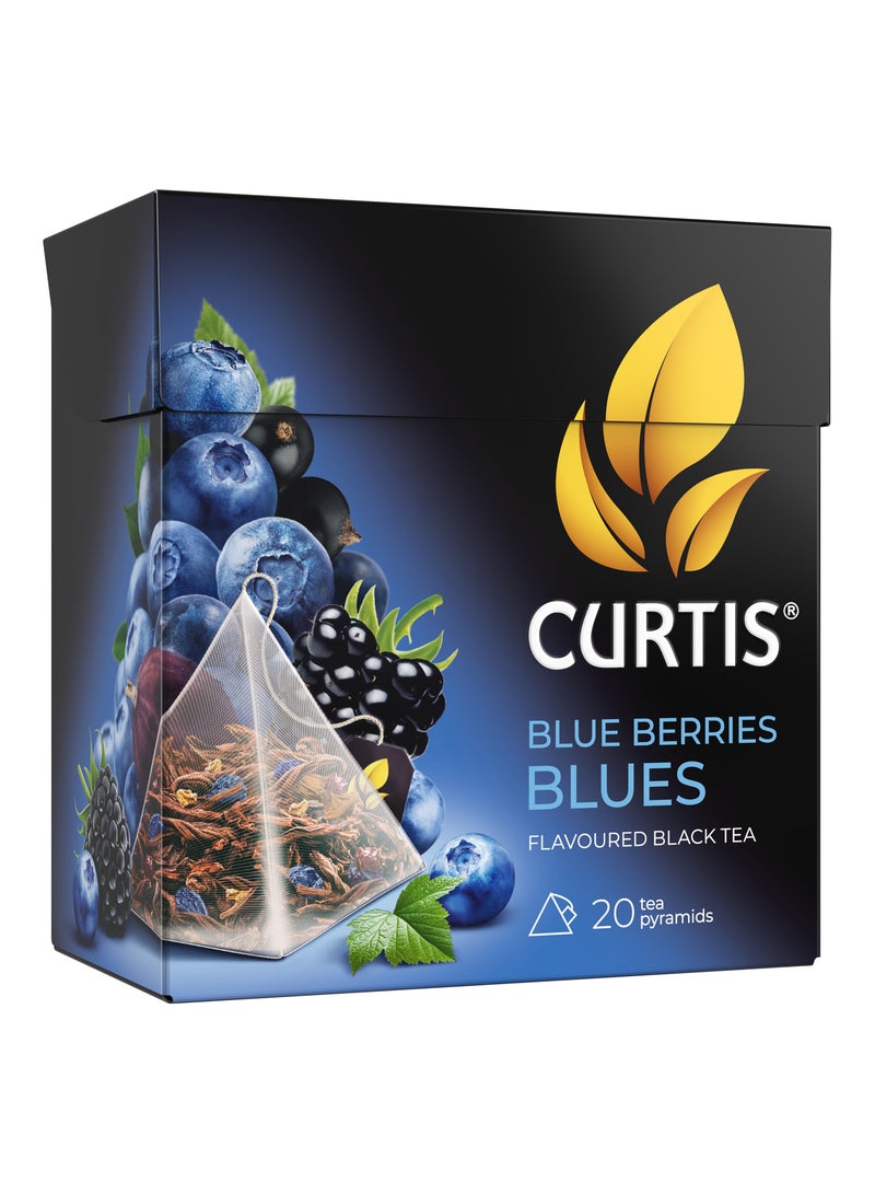 CURTIS Blue Berries Blues Ceylon Black Tea Blended With Berries Individual Pyramid 20 Tea Bags  - Image 2