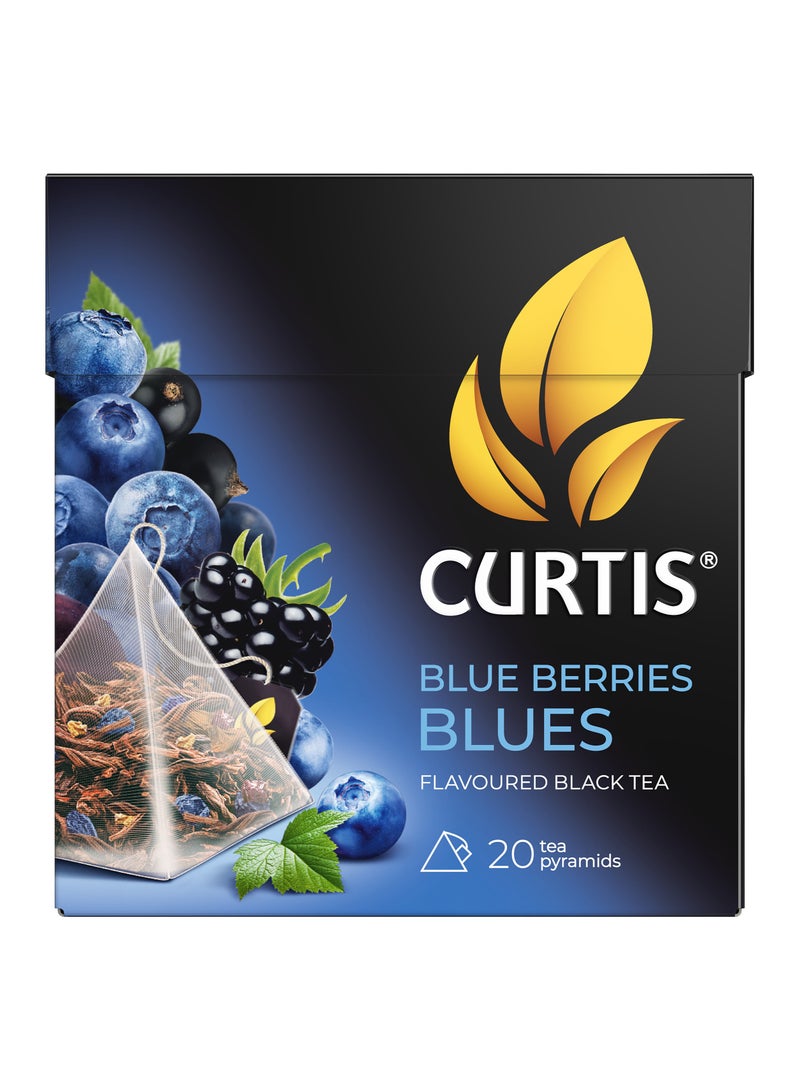CURTIS Blue Berries Blues Ceylon Black Tea Blended With Berries Individual Pyramid 20 Tea Bags  - Image 3