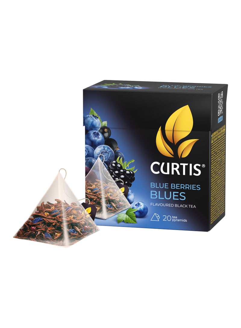 CURTIS Blue Berries Blues Ceylon Black Tea Blended With Berries Individual Pyramid 20 Tea Bags  - Image 4