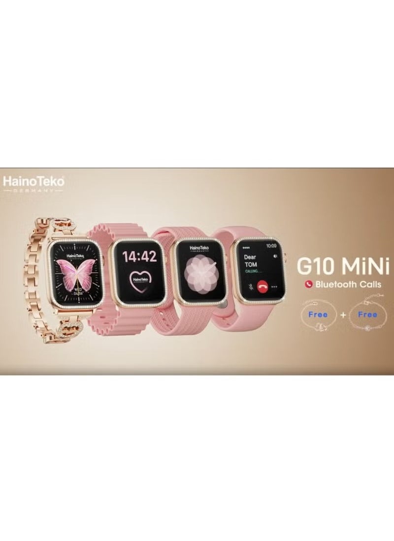 Haino Teko G10 Mini Smart Watch with 4 Pair Straps & 2 Free Bracelets | Real AMOLED Display, Stylish & Functional, Fitness Tracker, Compatible with Android & iOS  - Image 3