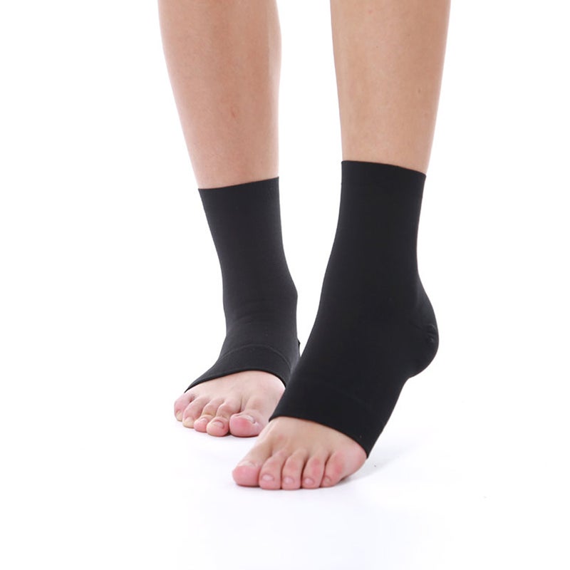 2 Pairs Anti-crack Heel Socks Gel Heel Protector Moisturizing Socks Exfoliating Ankle Socks (Black) - Image 4