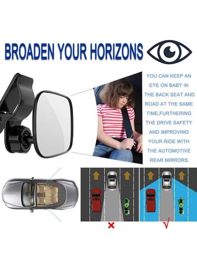 JONMON JONMON Automotive Interior Rearview Baby Mirror - Car Small Clip-On Adjustable Facing Back Rear View Seat Convex Mirror Clip on Car or Truck Sun Visor  - Image 5