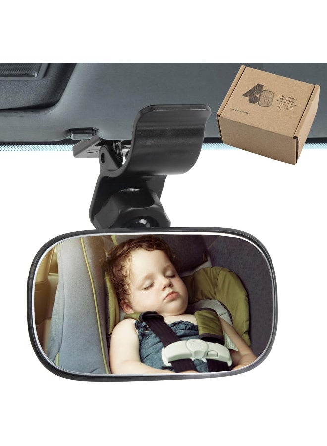 JONMON JONMON Automotive Interior Rearview Baby Mirror - Car Small Clip-On Adjustable Facing Back Rear View Seat Convex Mirror Clip on Car or Truck Sun Visor  - Image 1