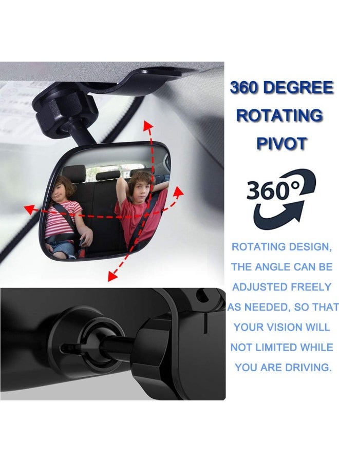 JONMON JONMON Automotive Interior Rearview Baby Mirror - Car Small Clip-On Adjustable Facing Back Rear View Seat Convex Mirror Clip on Car or Truck Sun Visor  - Image 4
