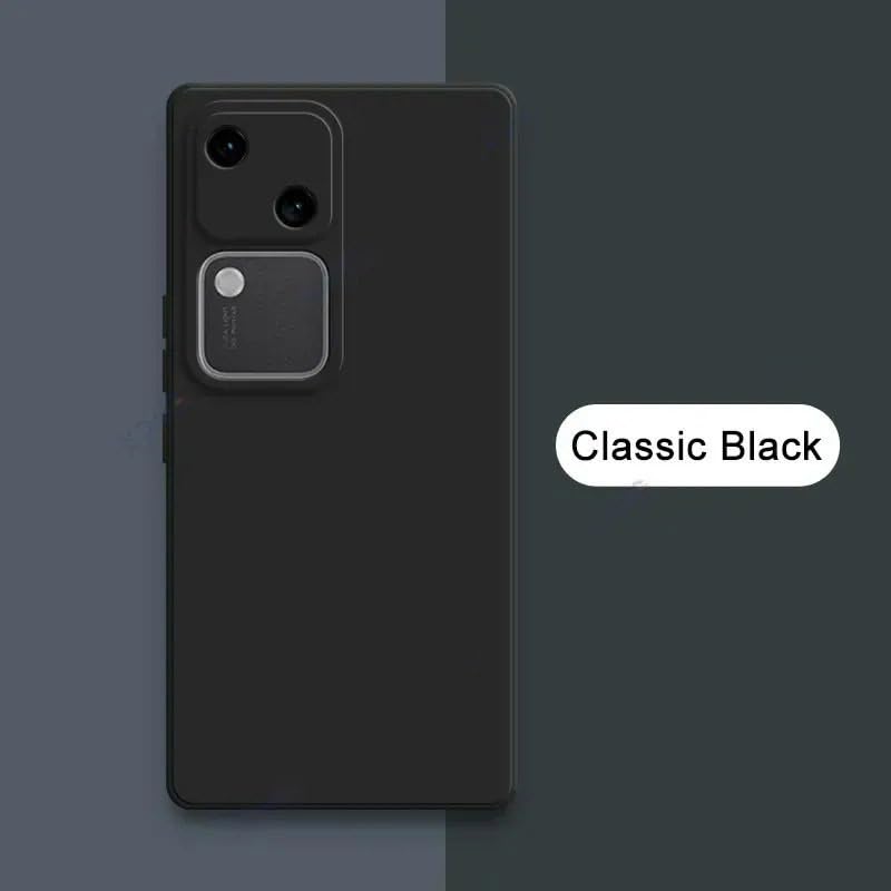 Spazy Case® Vivo V30 Back Cover | Soft Silicone Slim Back Case Cover for Vivo V30 - Black - Image 3