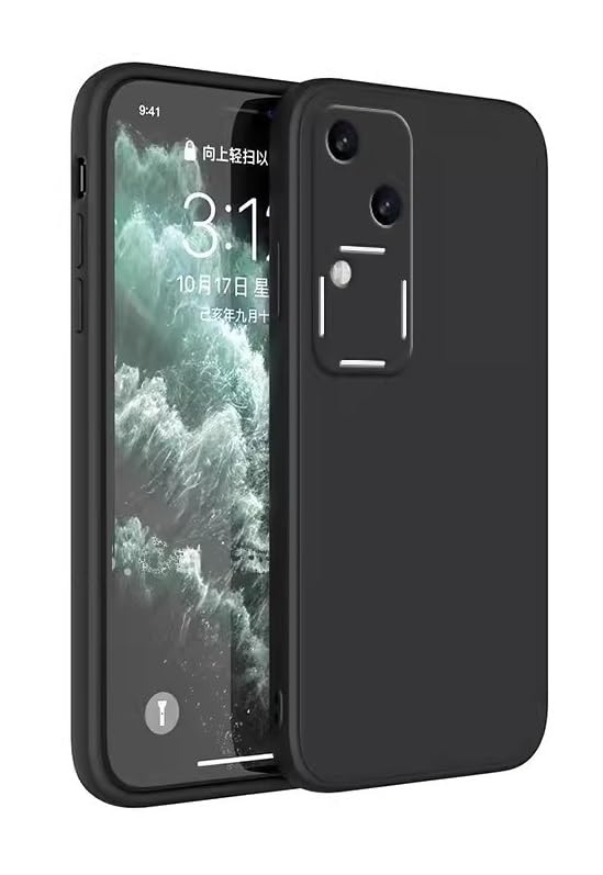Spazy Case® Vivo V30 Back Cover | Soft Silicone Slim Back Case Cover for Vivo V30 - Black - Image 1