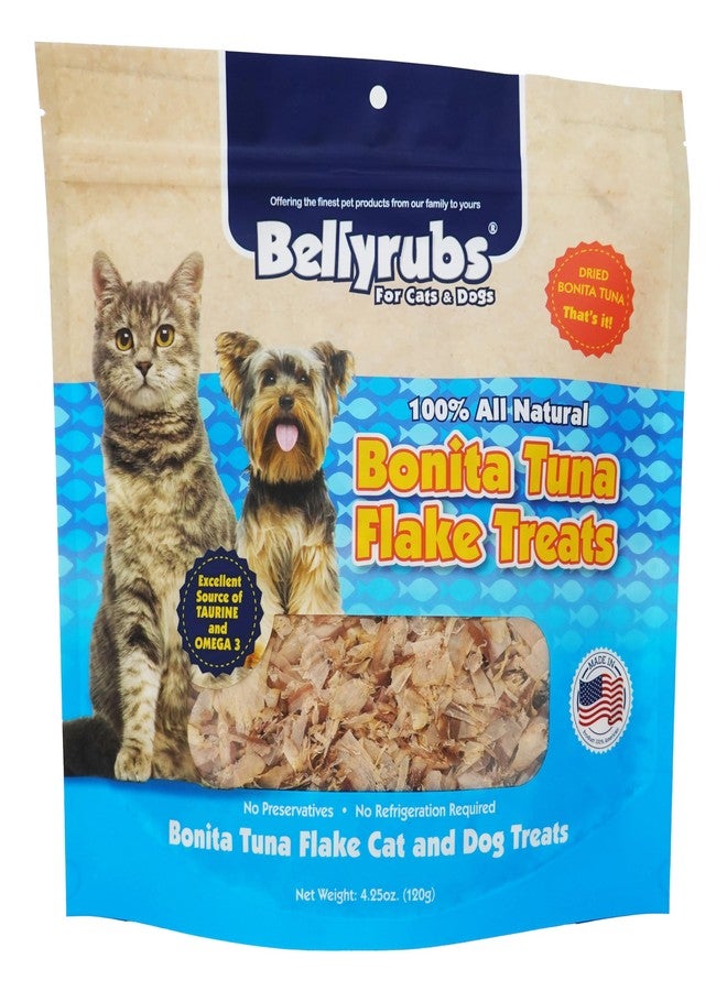Bellyrubs Bonita Tuna Flakes for Cats and Dogs 4.25oz | Premium Dried Tuna Cat Treat | All-Natural Gluten & Grain Free Tuna Flake Treats | Healthy High Protein Pet Training Chews | Made in USA - Image 1