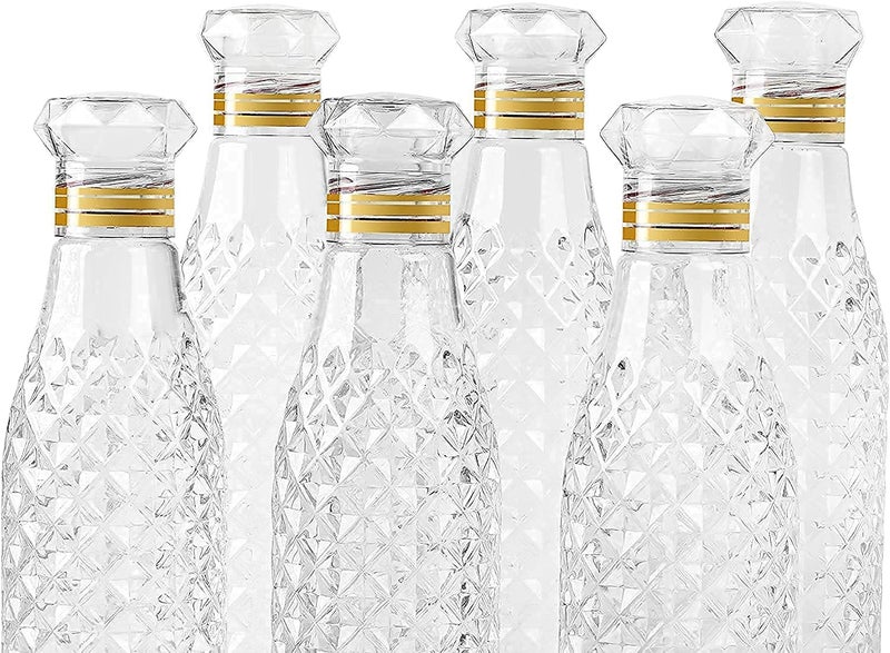 REGOLITH ENTERPRISES Polyethylene Terephthalate Diamond Water Bottle For Fridge For Home OfficeBreak Proof Multipurpose Bpa Free1000 Ml Bottle Pack Of 6 Multicolor - Image 2