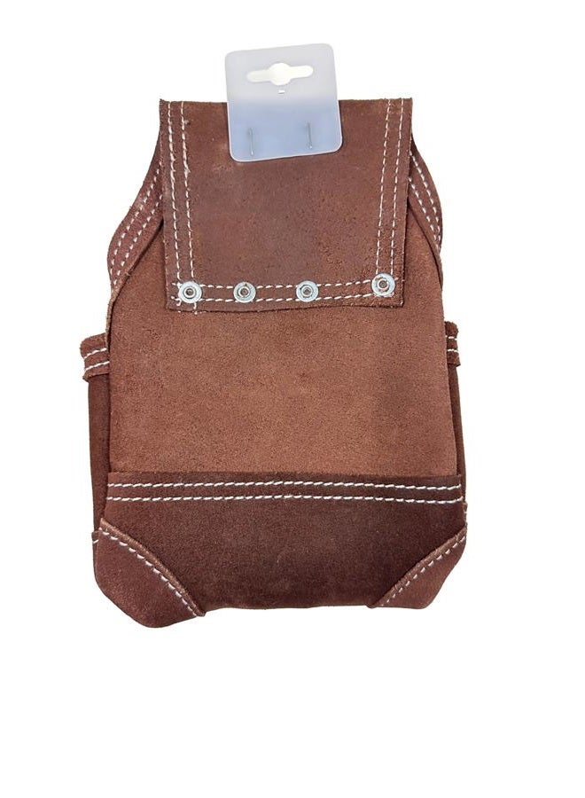 Zeluga 20-418 Heavy Duty Suede Leather Chal Reel Tool Pouch with Tape Holder, Brown - Image 3