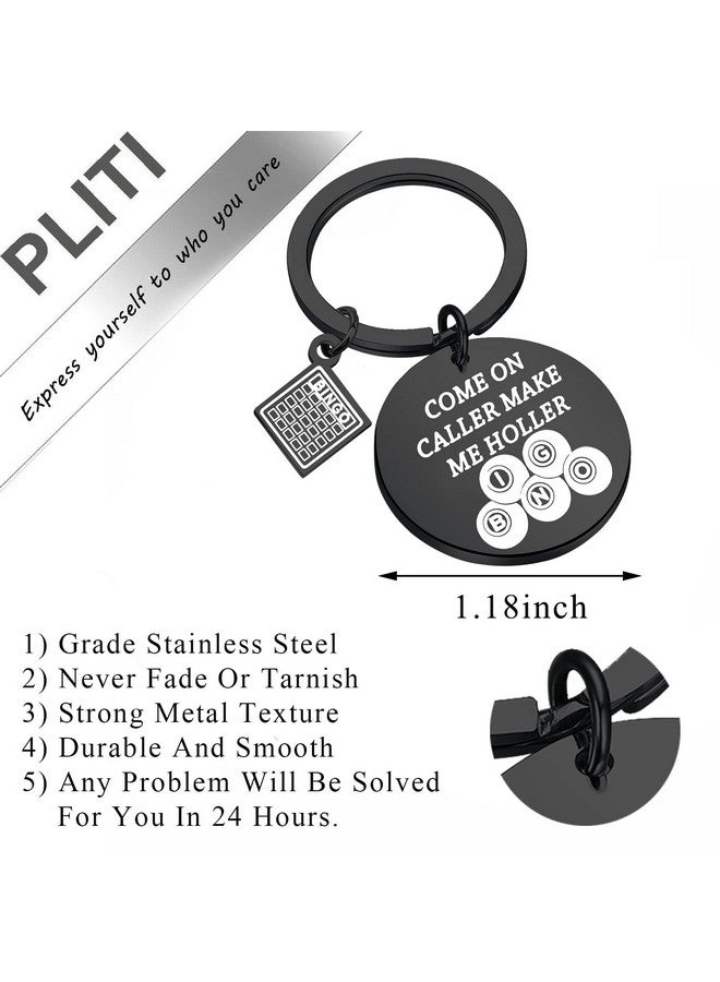 PLITI Bingo Gift Bingo Gambler Gift Bingo Lover Gift Bingo Game Jewelry Bingo Charm Keyring Come On Caller Make Me Holler Bingo Keychain (Holler Bingo Kybl)  - Image 2