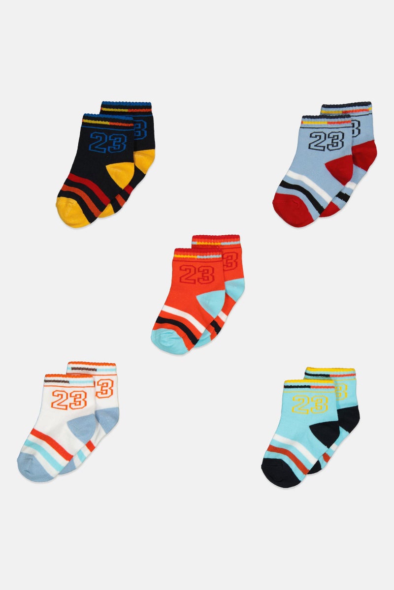 RBX Kids Boy 5 Pairs Ankle Socks, Multicolor - Image 1