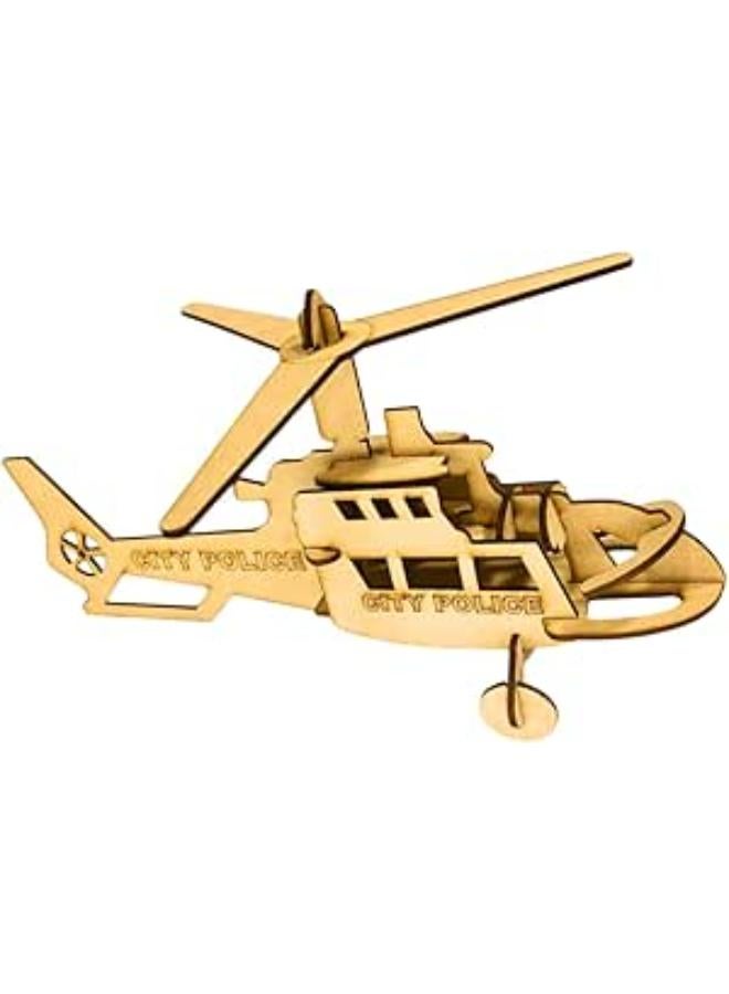 مجموعة ألغاز طائرة هليكوبتر خشبية ثلاثية الأبعاد، قطعة عرض، ديكور طاولة المنزل والمكتب، هدية عيد ميلاد للأطفال، 15 قطعة